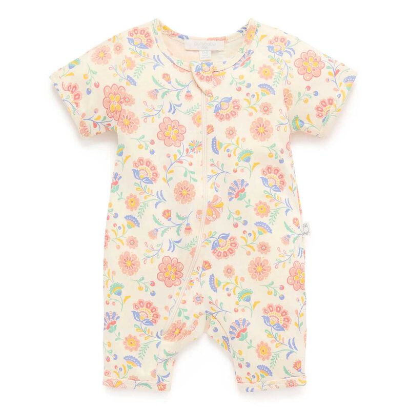 Purebaby Short Sleeve Zip Growsuit image number 0